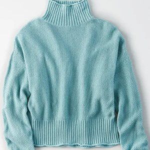 American Eagle Mock Neck Boxy Cropped Sweater - Size L